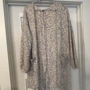 Cozy Cream and Gray Knit Cardigan